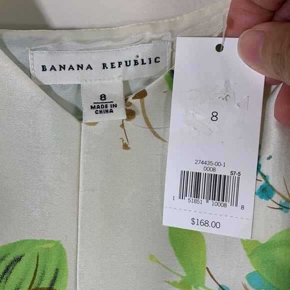 NWT. Banana Republic 8 Silk Floral Midi Dress with 3D Flower & Ribbon Belt. - Picture 2 of 10